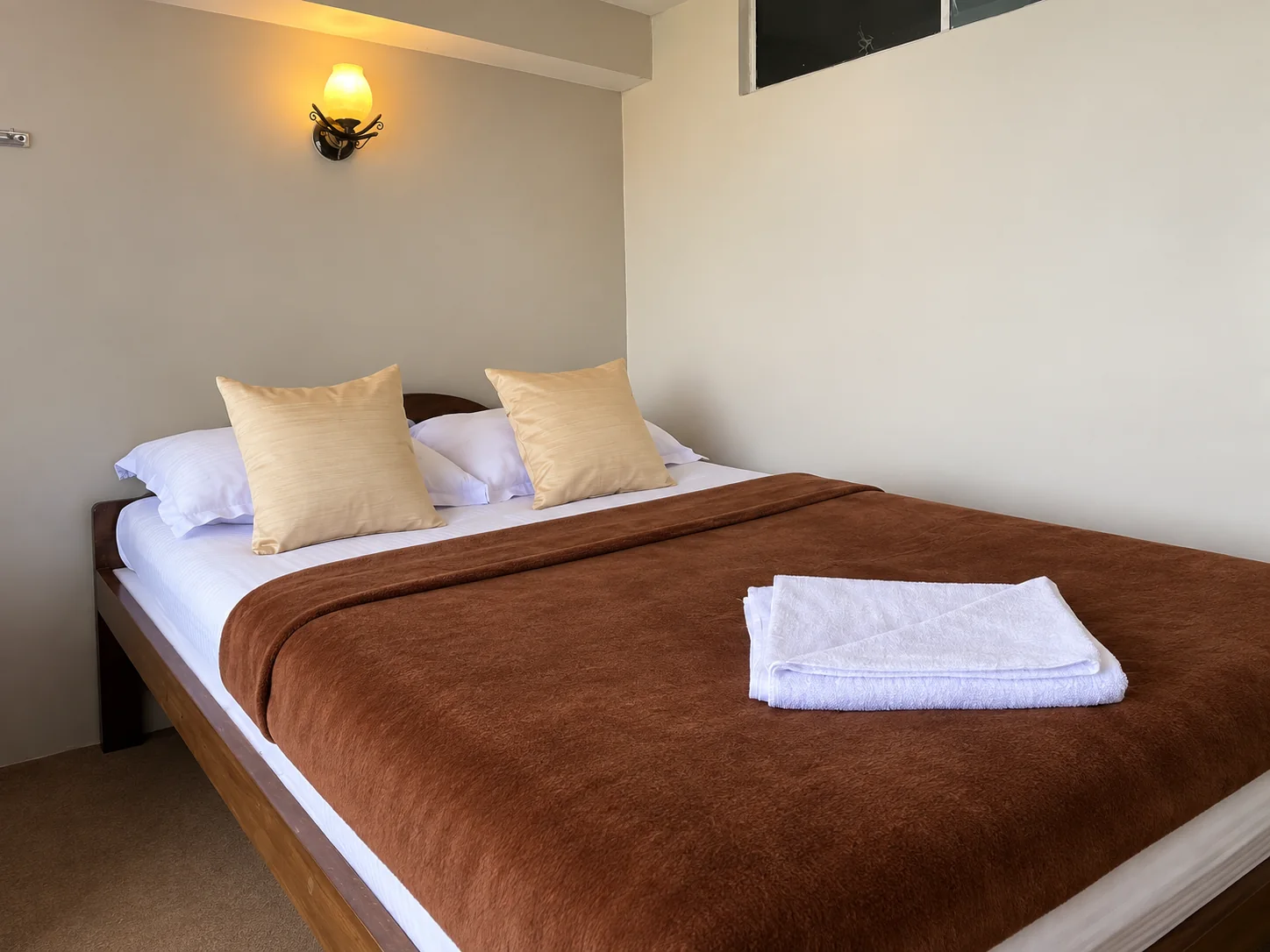 A carefully prepared real double room at Hotel Tranquility