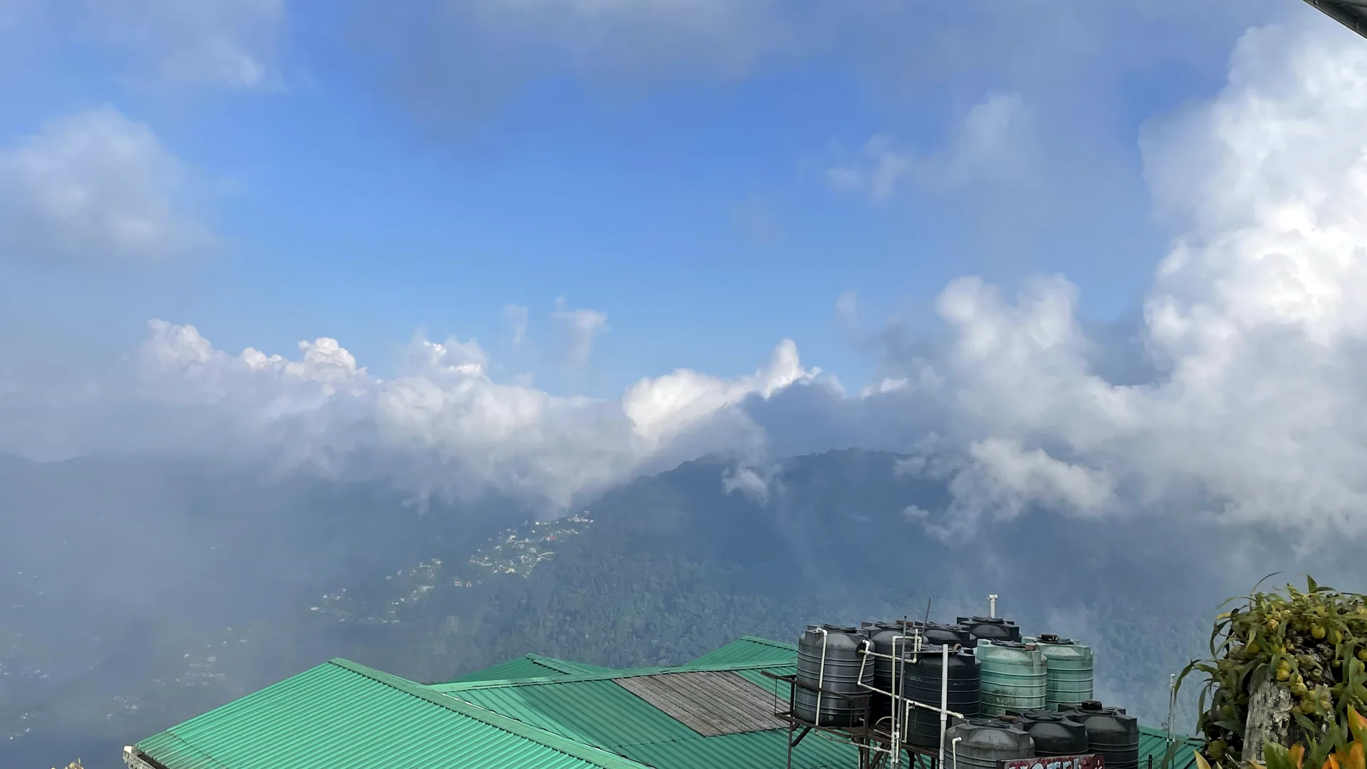 Himalayan mountain and cloud view photographed from Hotel Tranquility