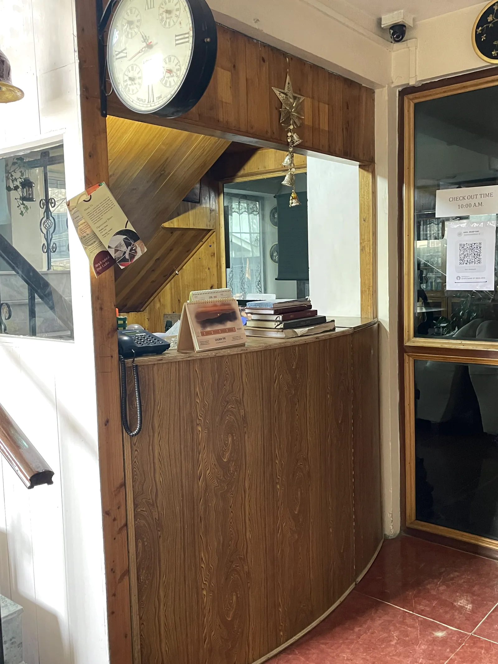 The real reception desk at Hotel Tranquility